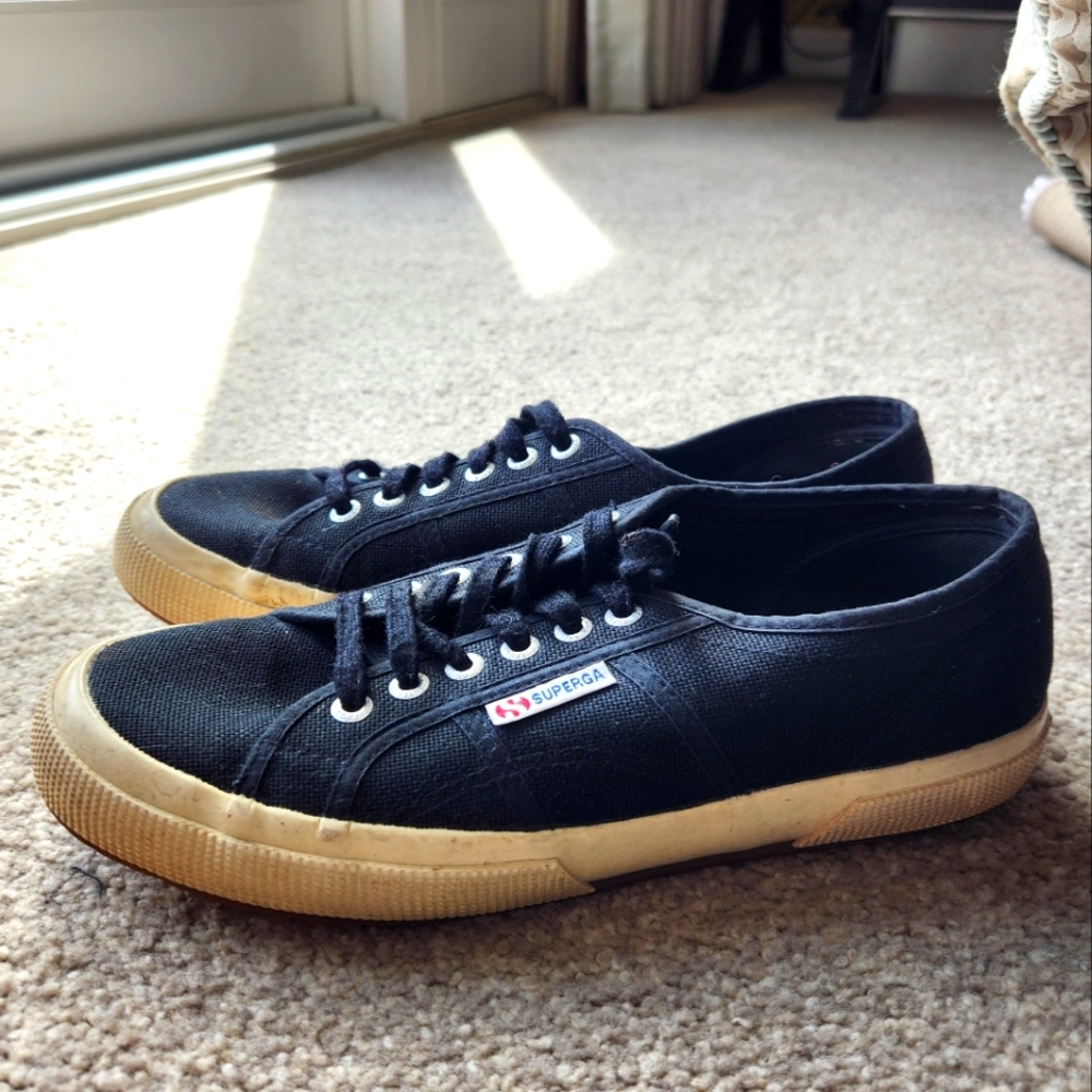 Superga black sneakers in size 9.5